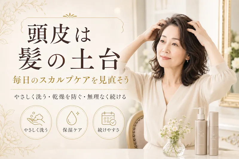 頭皮は髪の土台です。毎日のスカルプケアを見直しましょう。